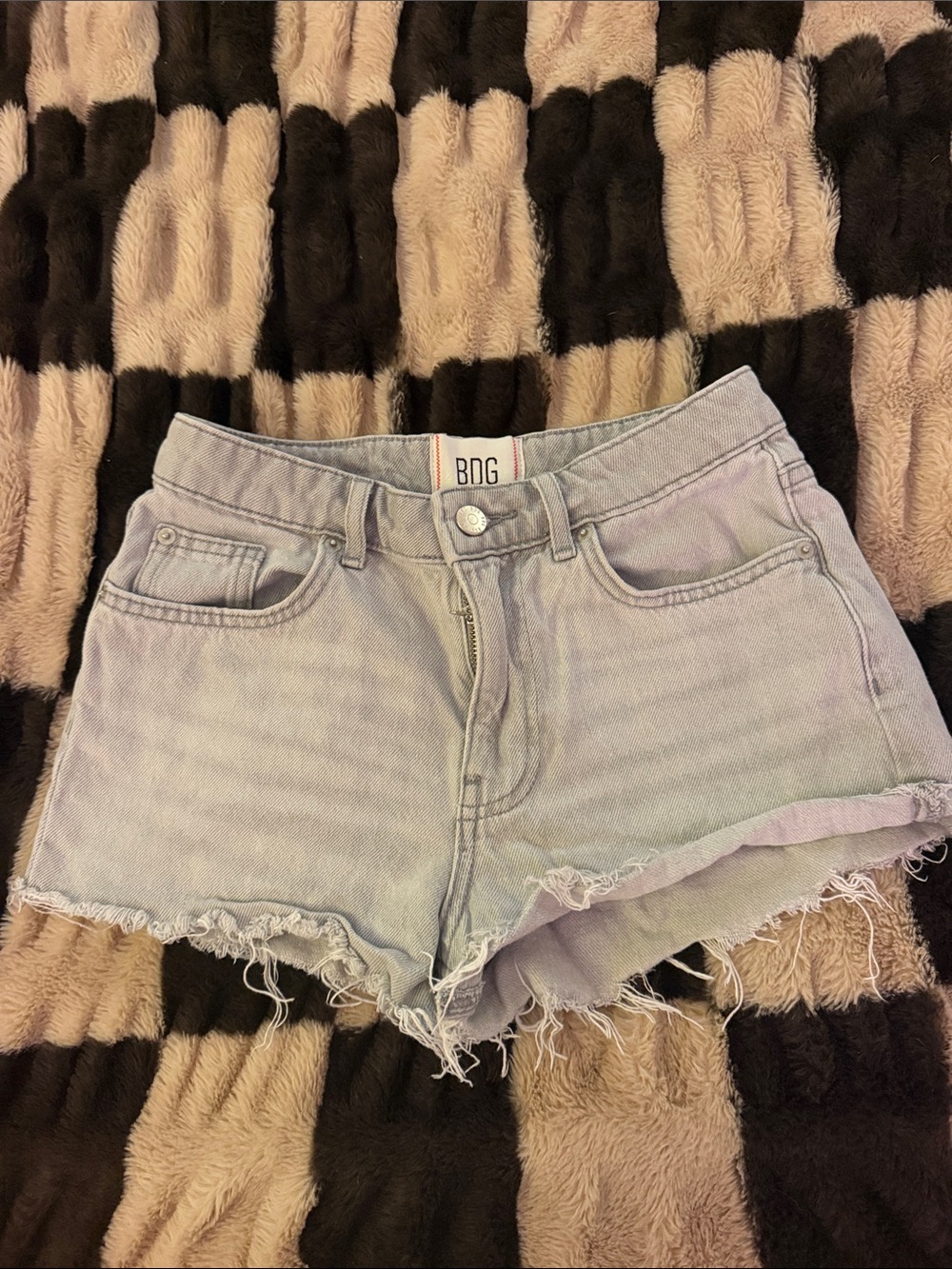 BDG Pale Light Blue/gray Denim Cutoff Shorts